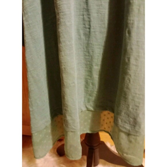 LOGO Women's LS Tunic Top Green Sz 3X Embellishments & Front & Back Lace New - Picture 3 of 9